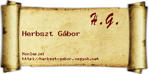 Herbszt Gábor névjegykártya